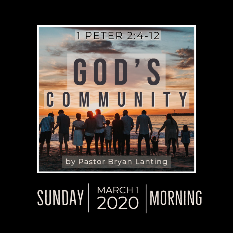 Sermon - Audio
God's Community
I Peter 2:4-12
Pastor Bryan Lanting
March 1, 2020 Morning